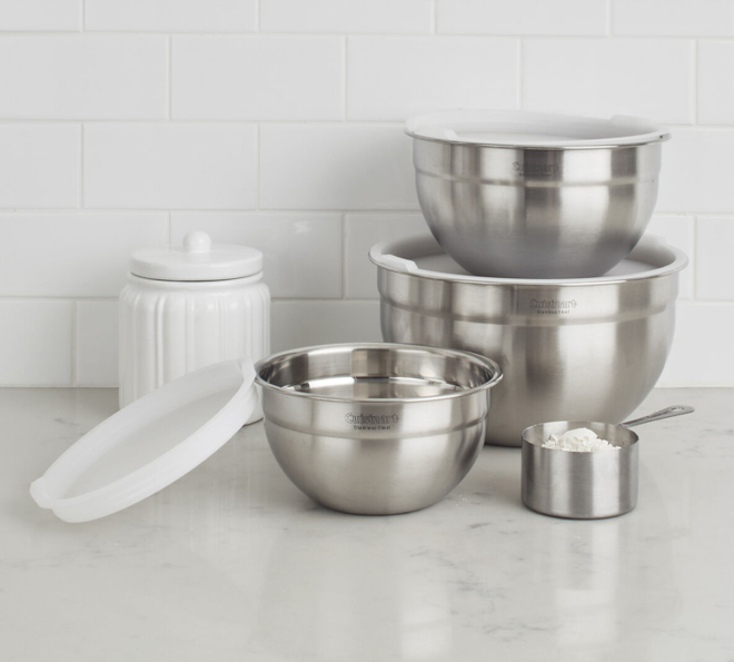 JUEGO DE 3 TAZONES ACERO INOXIDABLE CON TAPAS CUISINART