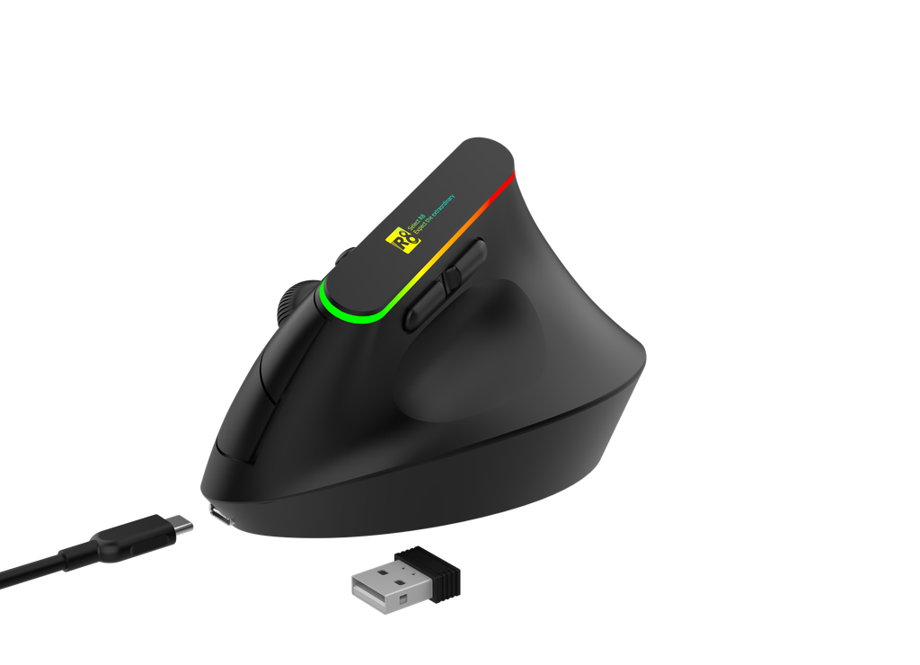 MOUSE INALAMBRICO ERGONOMICO 2.4GHz &BT
1600DPI 