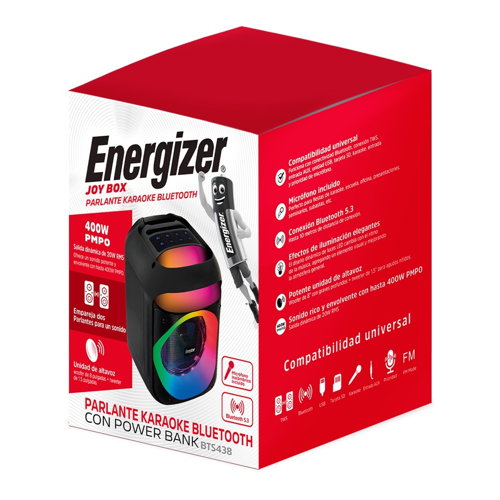 KARAOKE POWER BANK BT 20W C/MIC ENERGIZER