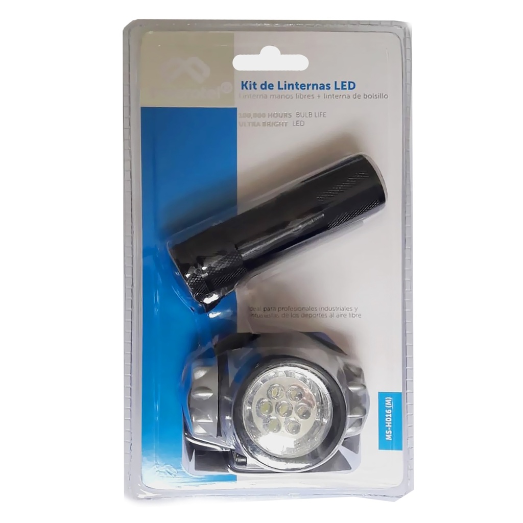 LINTERNA 9LED + LINTERNA CABEZA 7 LED