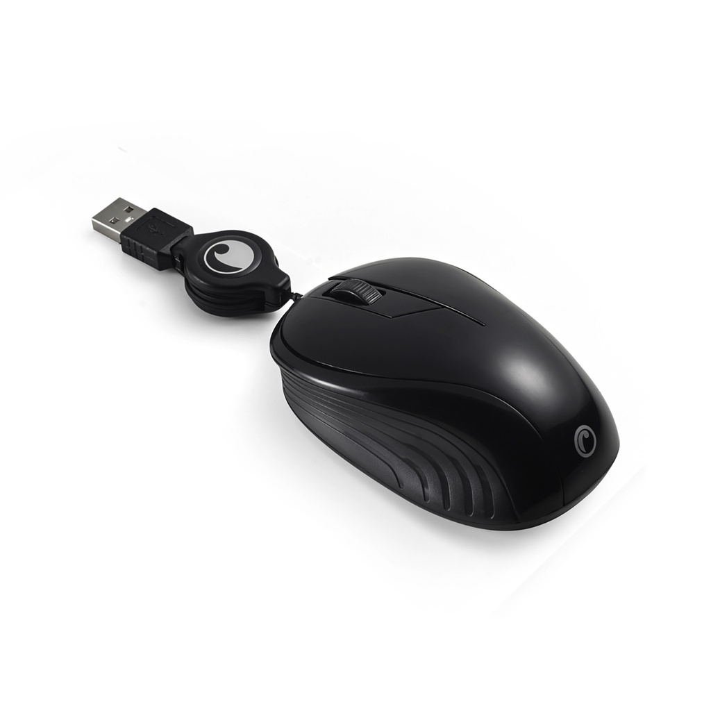 MOUSE OPTICO RETRACTIL COLOR NEGRO