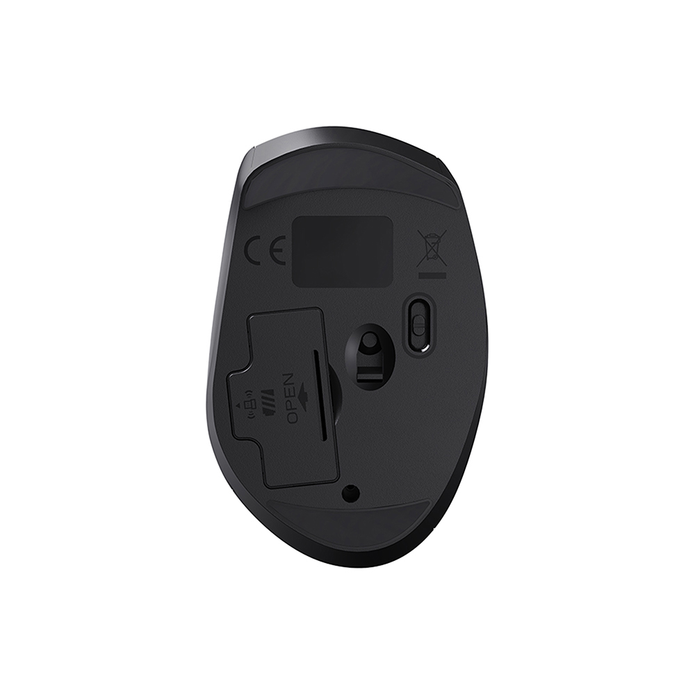 MOUSE INALAMBRICO  6 BOTONES CONEXION USB 1600DPI DESIGN ERGONOMICO NEGRO