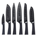Set de 12 pcs cuchillos negros con protectores de cuchilla