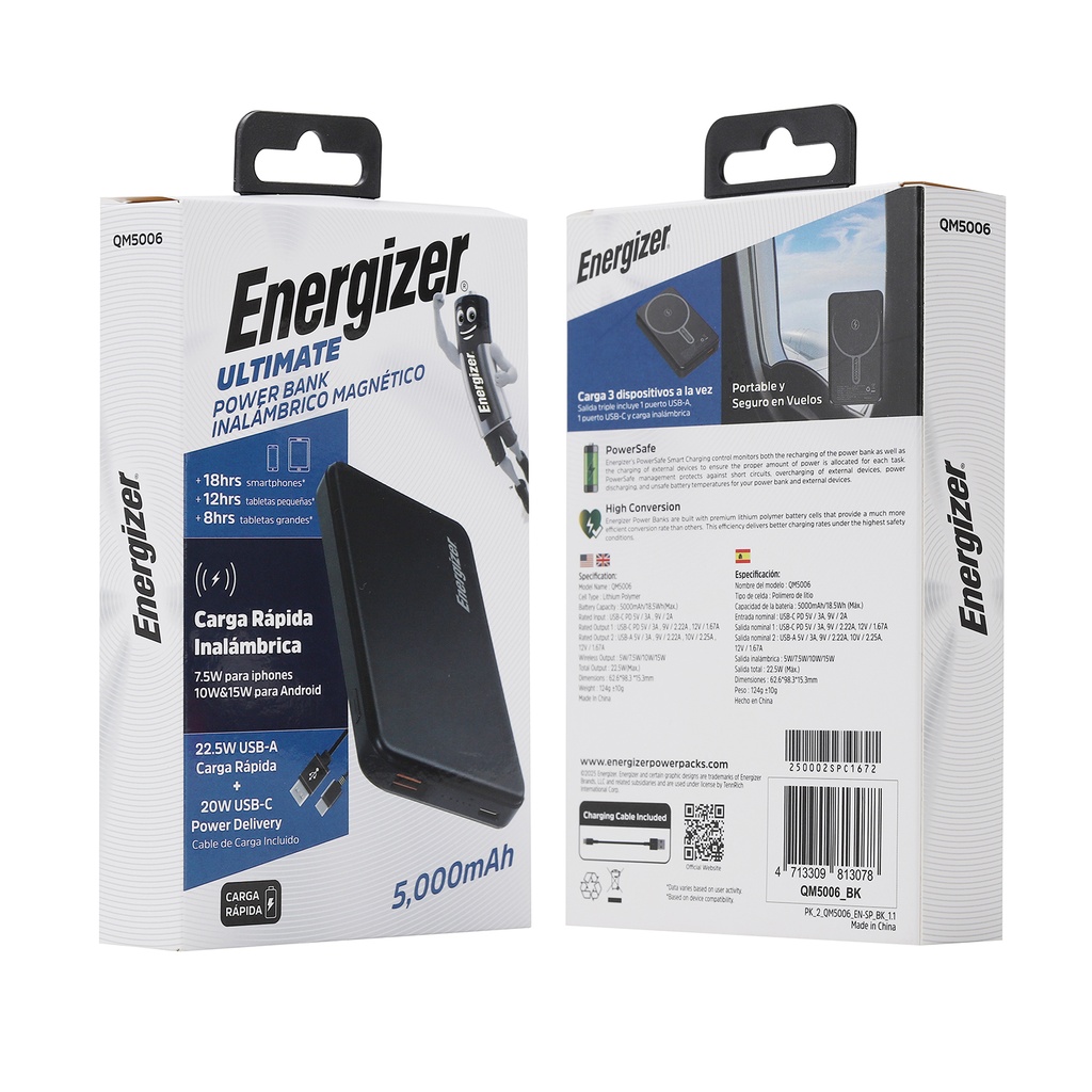 POWERBANK MAGSAFE 5.000 MAH QC15W ENERGIZER