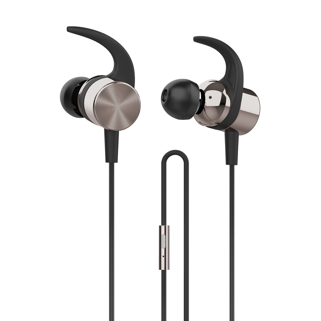AUDÍFONO IN EAR CON MICRÓFONO METÁLICOS DEPORTIVOS GOLDEN