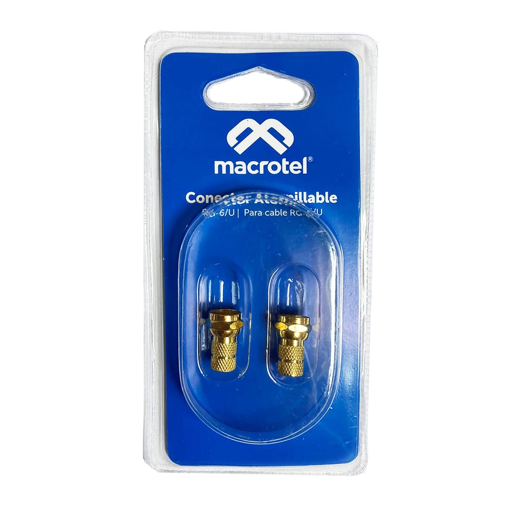 CONECTORES ATORNILLABLES RG-6 GOLD 2 UNIDADES MACROTEL