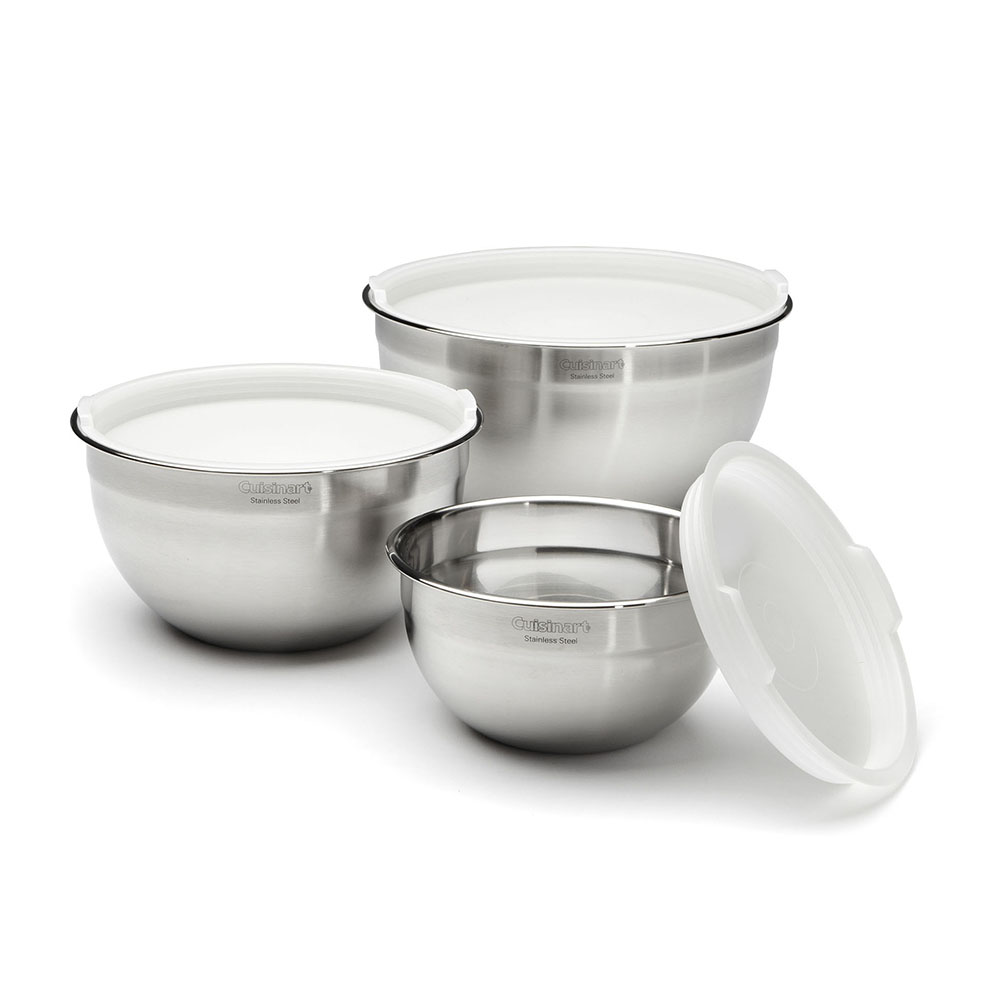 JUEGO DE 3 TAZONES ACERO INOXIDABLE CON TAPAS CUISINART