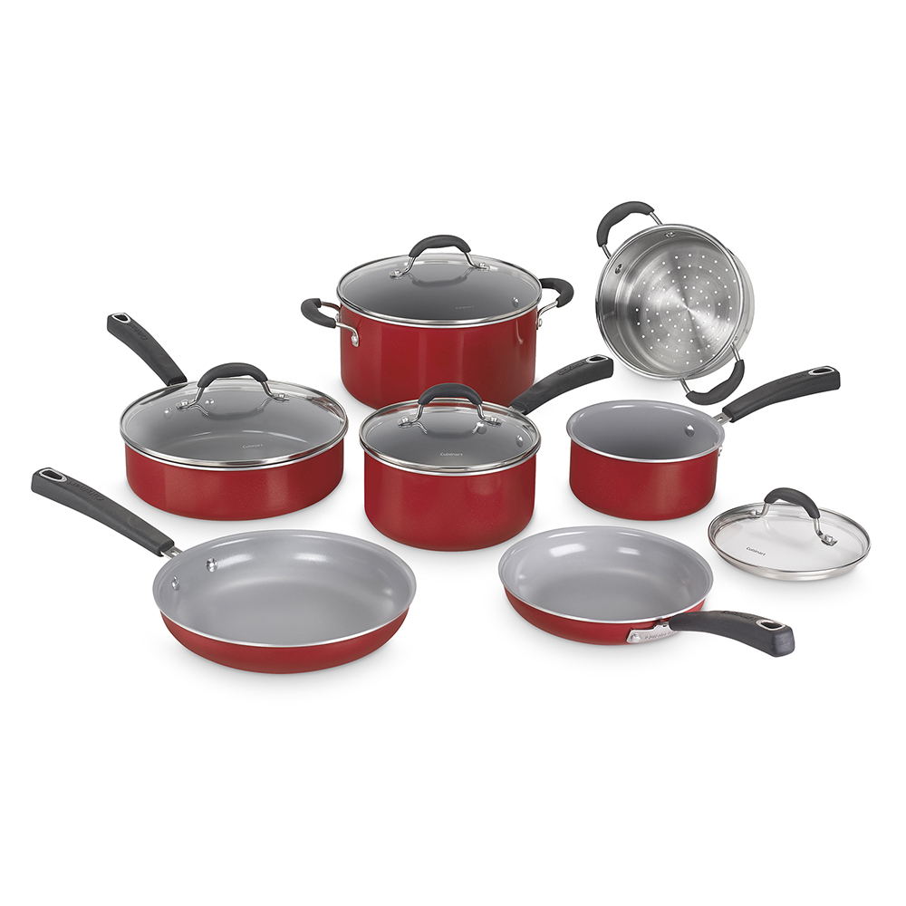 JUEGO DE OLLAS CERÁMICA 11PZ ROJO CUISINART