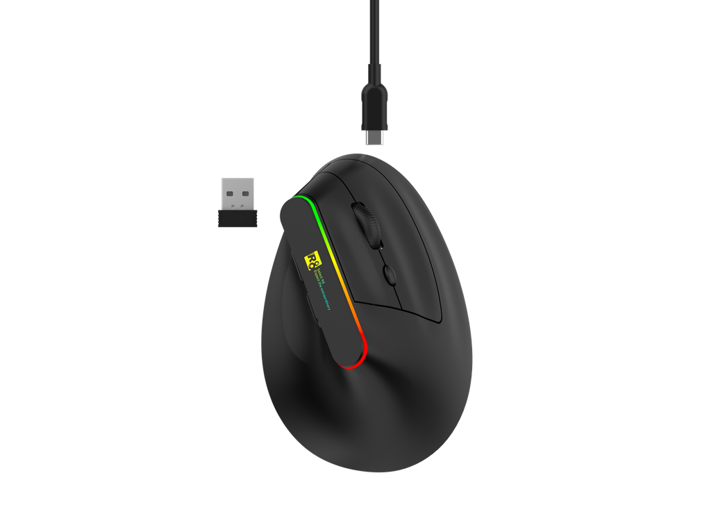 MOUSE INALAMBRICO ERGONOMICO 2.4GHz &BT
1600DPI 