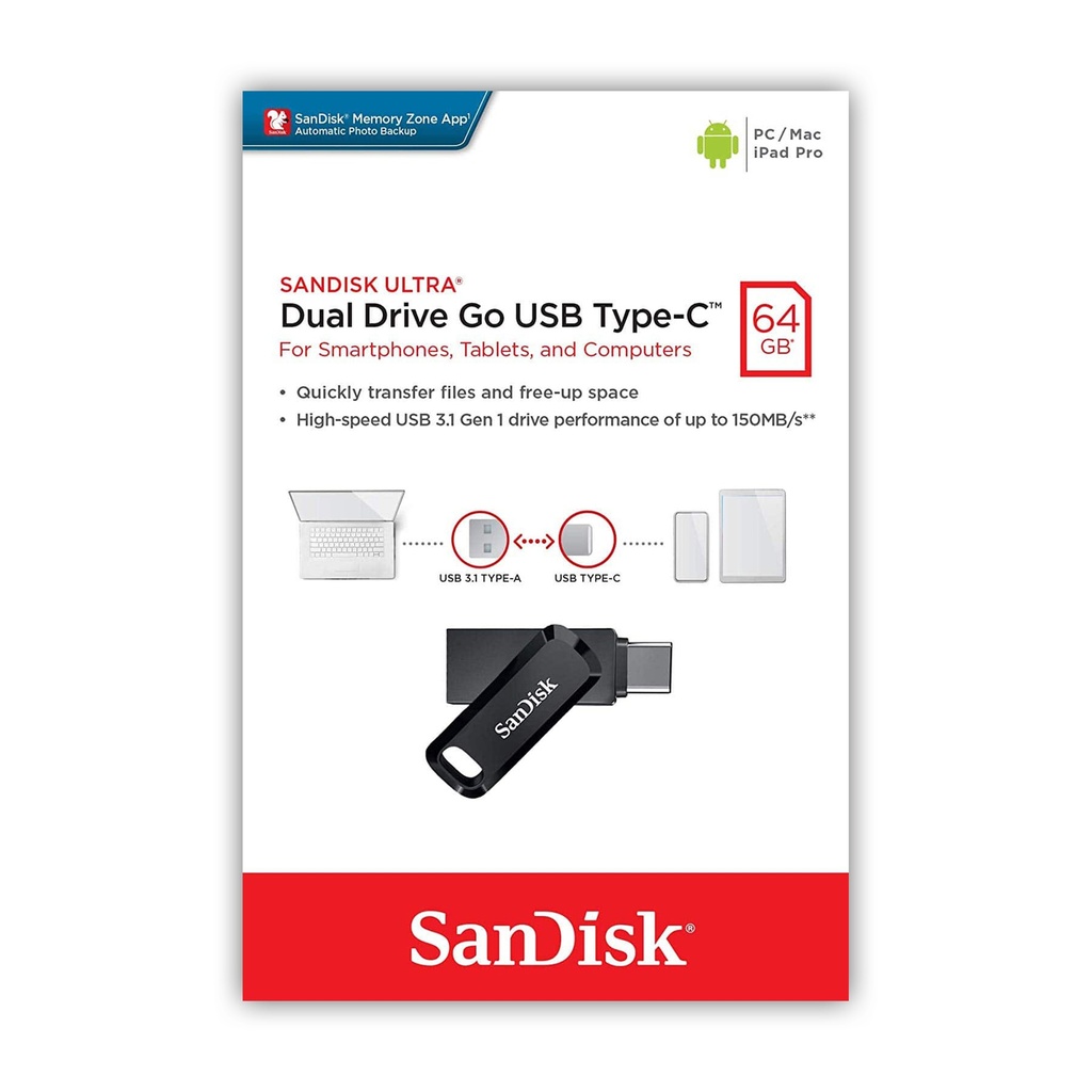 SANDISK ULTRA® DUAL DRIVE GO USB TYPE-C 128GB