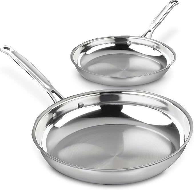 SET X2 SARTENES CLASSIC ACERO INOX -  23 CM 28 CM - CUISINART