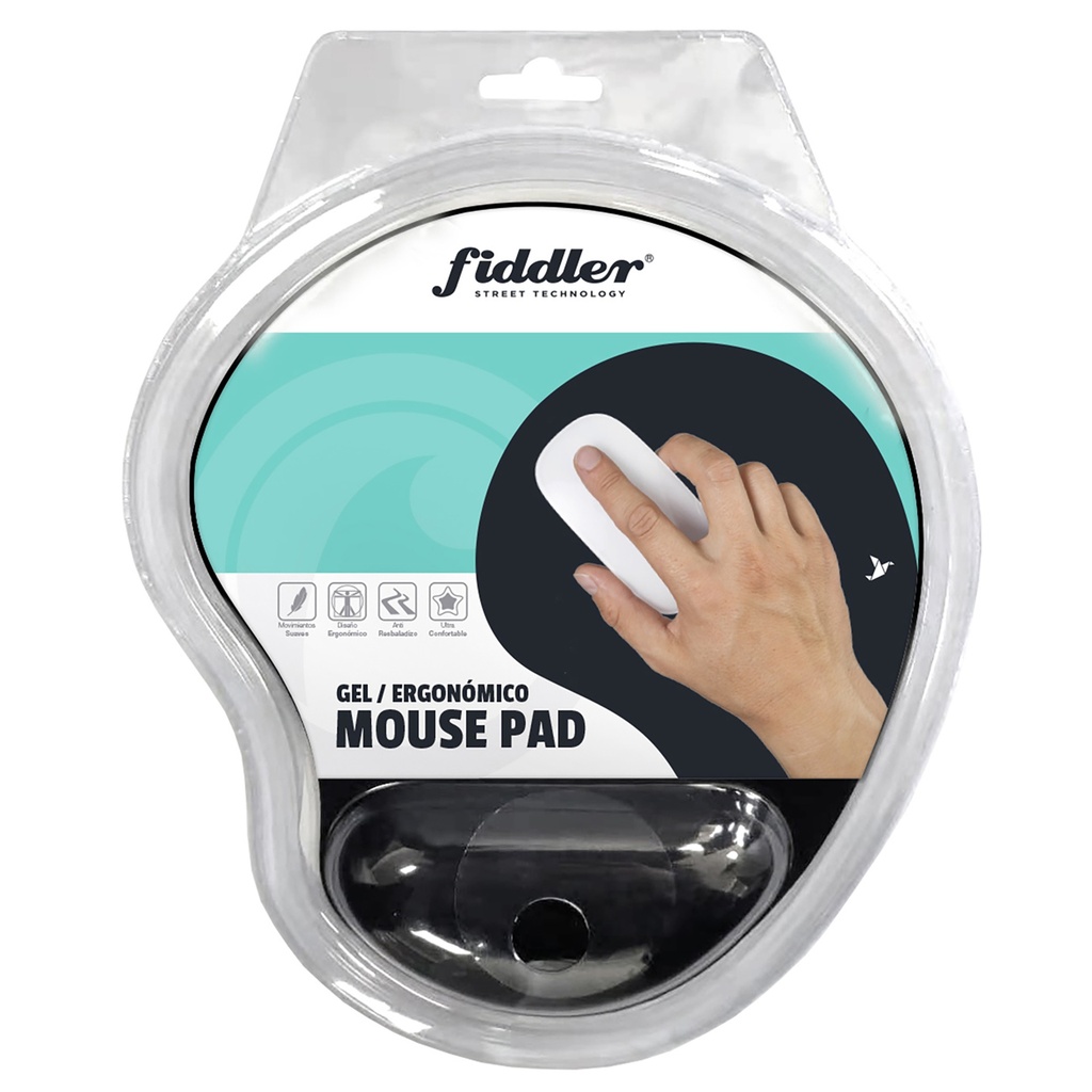 MOUSE PAD GEL NEGRO FIDDLER