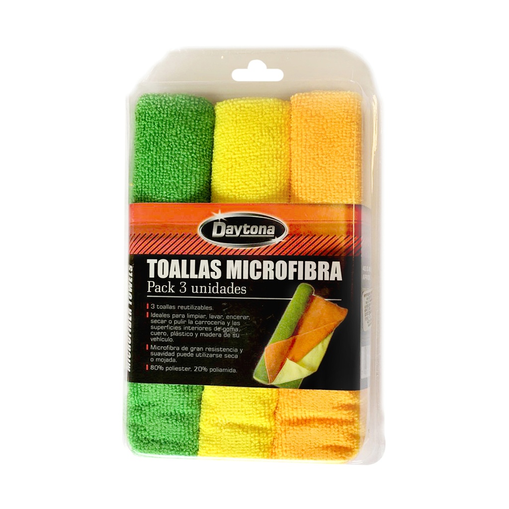 PACK 3 TOALLAS MICROFIBRA DAYTONA