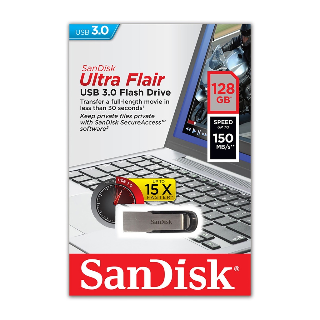 PENDRIVE USB ULTRA FLAIR 128GB SANDISK