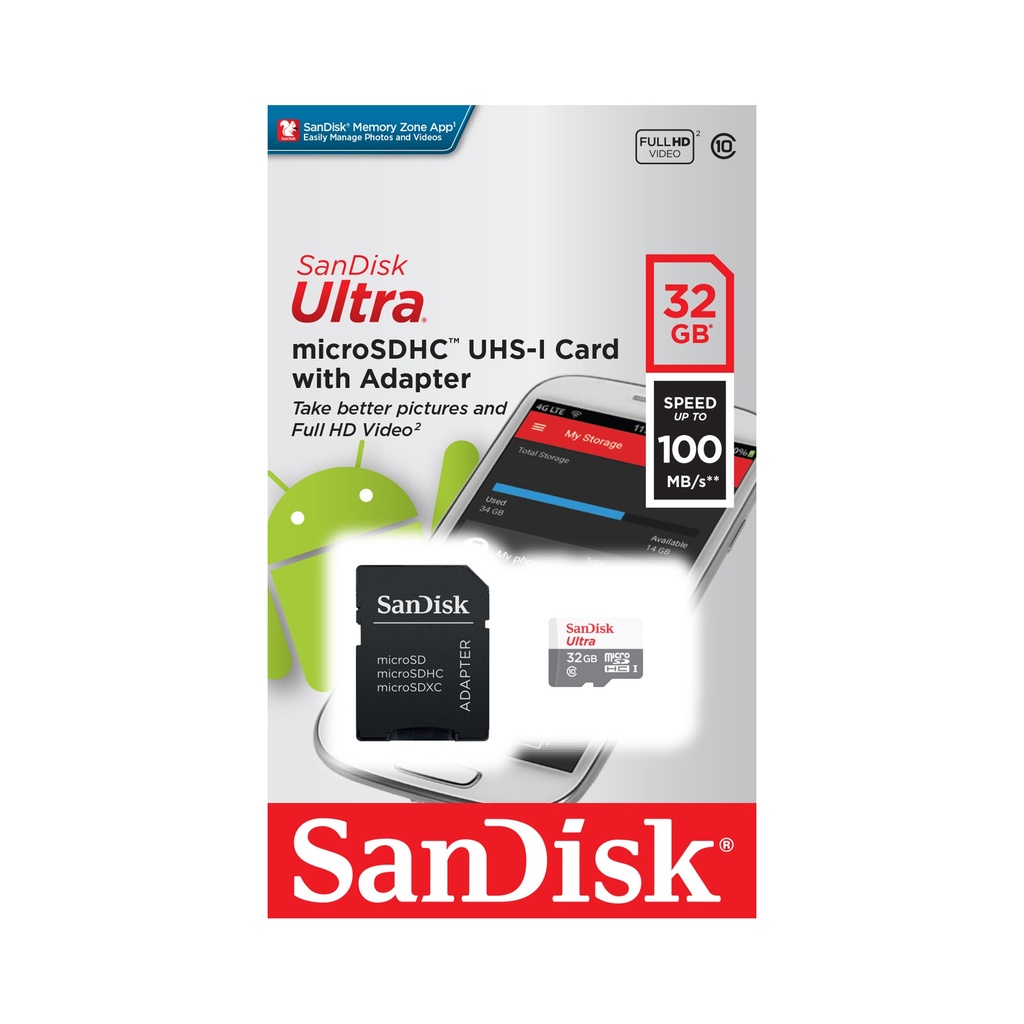 SANDISK ULTRA MICRO SDHC WITH ADAPTER 32GB