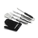 Kit de 4 piezas para  parrilla con guante