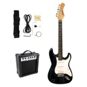 GUITARRA ELECTRICA NEGRA + AMPLIFICADOR