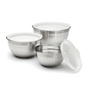 JUEGO DE 3 TAZONES ACERO INOXIDABLE CON TAPAS CUISINART